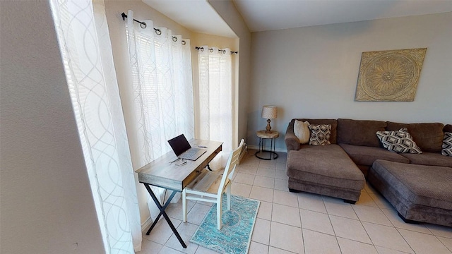 view of tiled living room