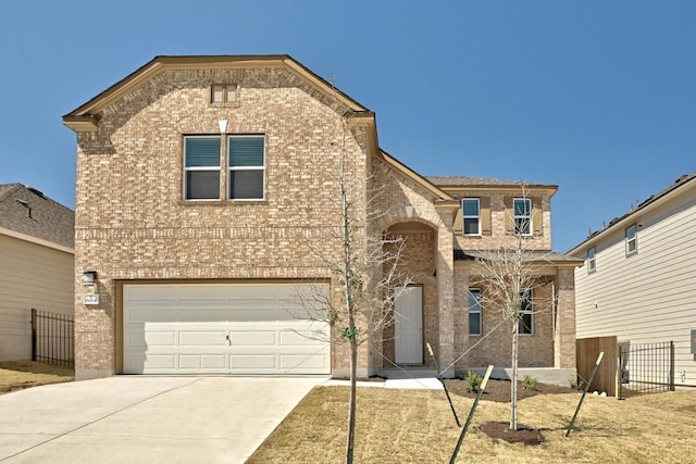 8004 Tranquil Glade Trl, Austin, TX 78744 - view of front of house with concrete driveway, brick siding, and a garage