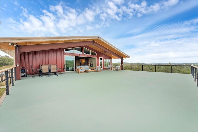 176 Elk Rdg, Canyon Lake, TX 78133 - view of patio / terrace with fence and an outdoor hangout area