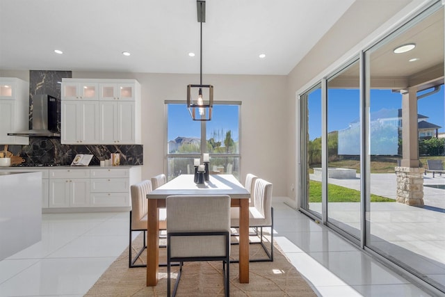 view of tiled dining room