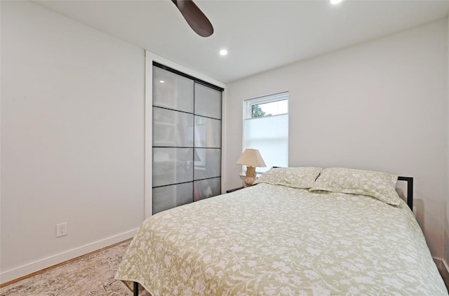 4505 Dudley Dr, Austin, TX 78735 - bedroom featuring recessed lighting, wood finished floors, and ceiling fan