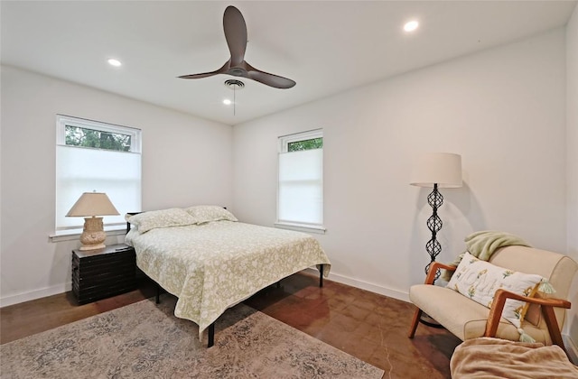 4505 Dudley Dr, Austin, TX 78735 - bedroom with multiple windows, recessed lighting, and ceiling fan