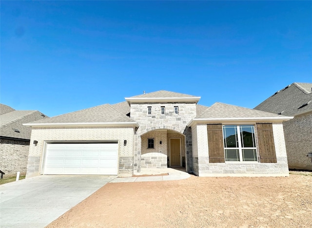 view of front of home with a garage