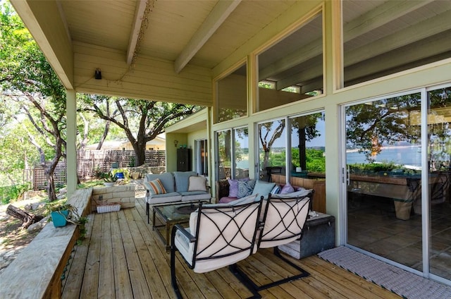 deck with outdoor lounge area