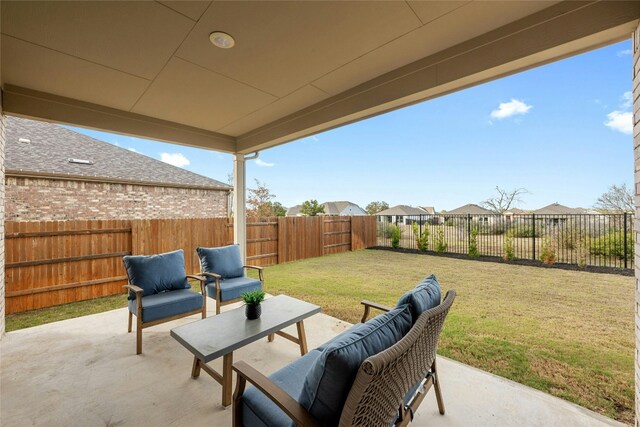 view of patio / terrace featuring an outdoor living space