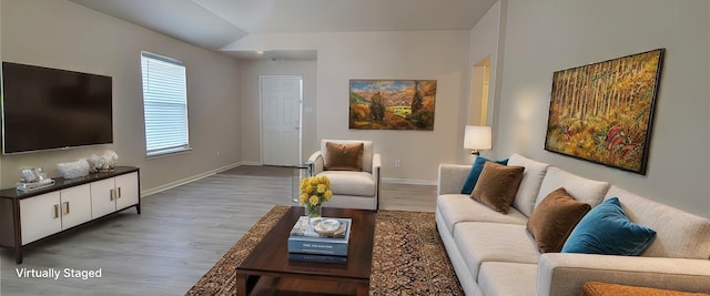 living room with light wood-type flooring