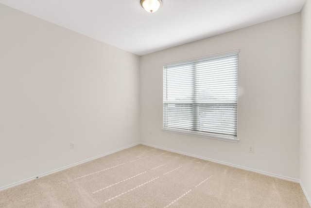 spare room featuring baseboards and carpet floors