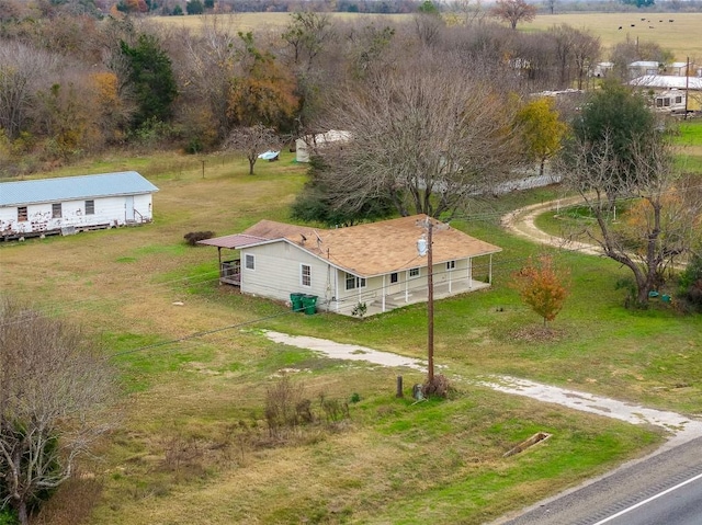 bird's eye view with a rural view