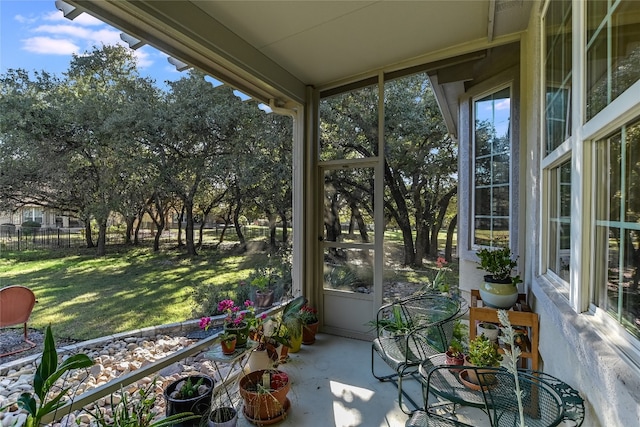 view of sunroom