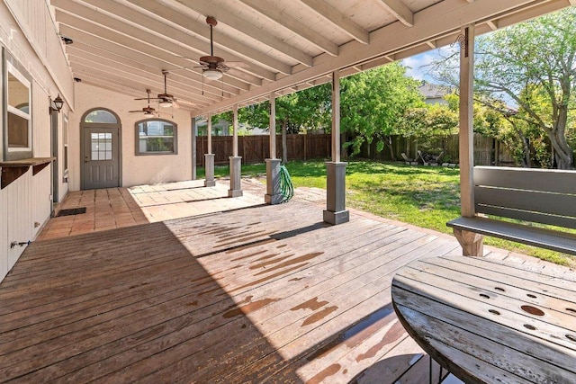 1807 Iris Ln, Cedar Park, TX 78613 - wooden terrace featuring a ceiling fan