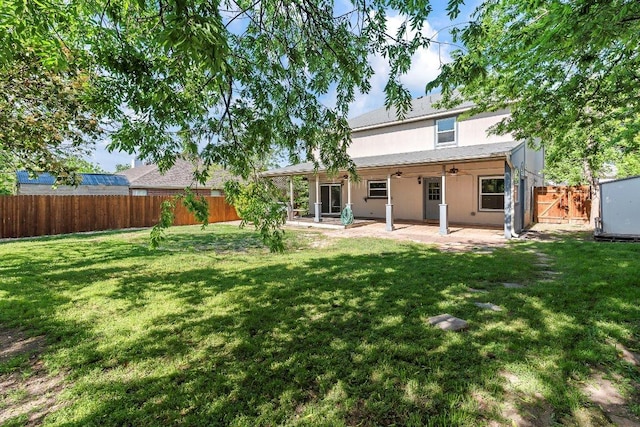 1807 Iris Ln, Cedar Park, TX 78613 - rear view of house with a ceiling fan and a patio area