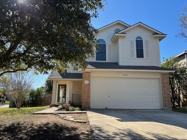 view of front property with a garage