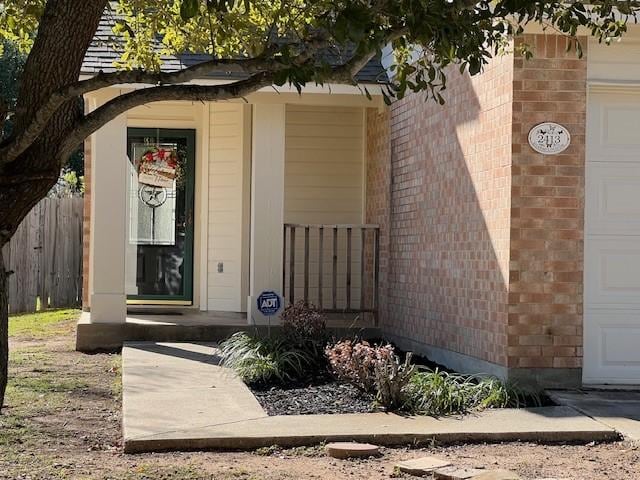 entrance to property with a garage