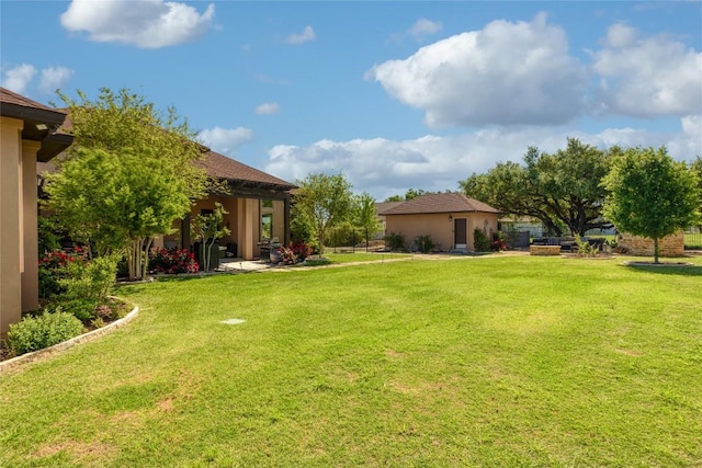 view of yard with a patio