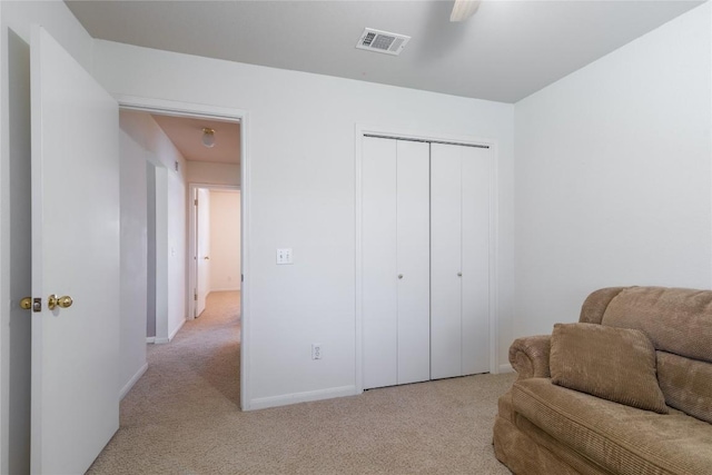 sitting room with light carpet