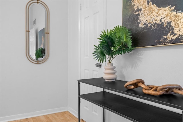 interior details featuring hardwood / wood-style flooring