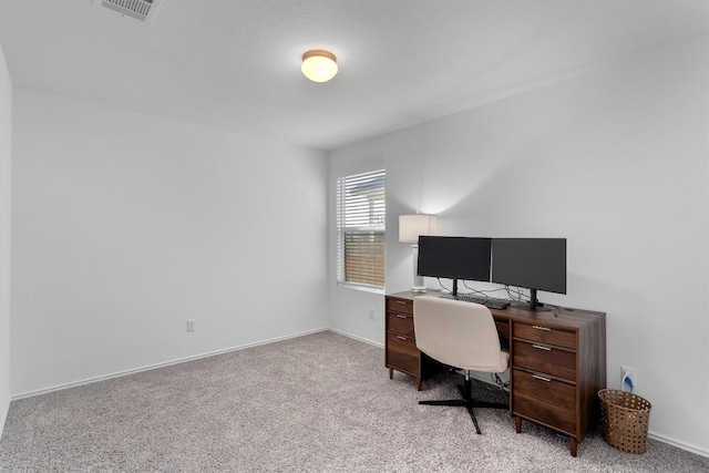 office featuring light colored carpet