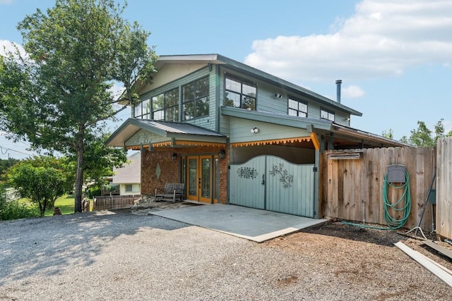 exterior space with french doors