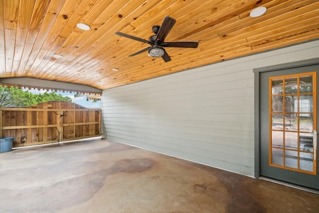 view of patio / terrace featuring ceiling fan