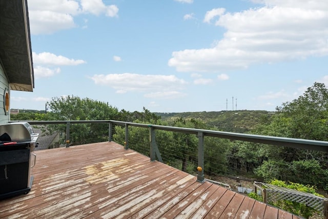 deck with area for grilling