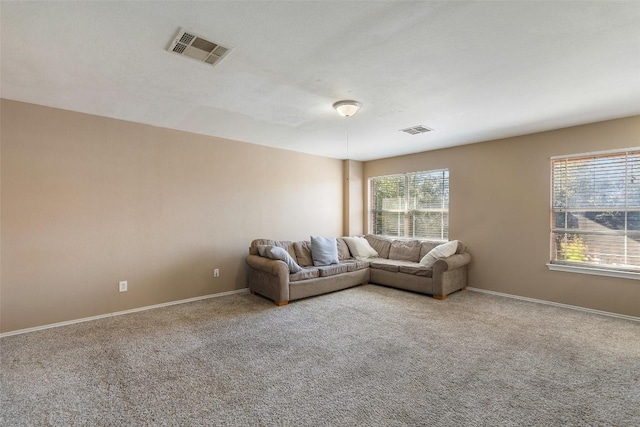 living room featuring carpet