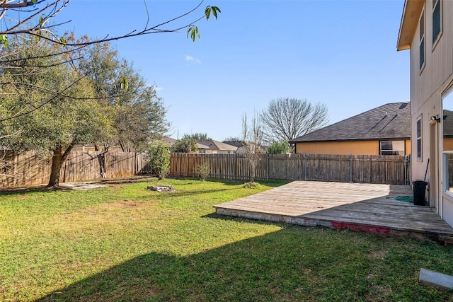 view of yard featuring a deck