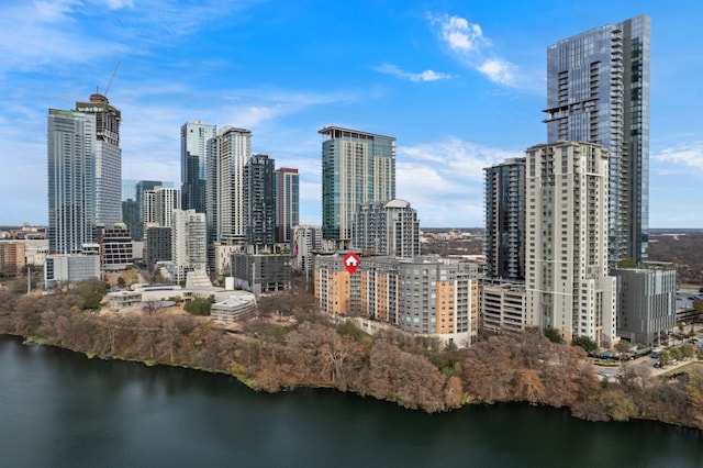 view of city featuring a water view