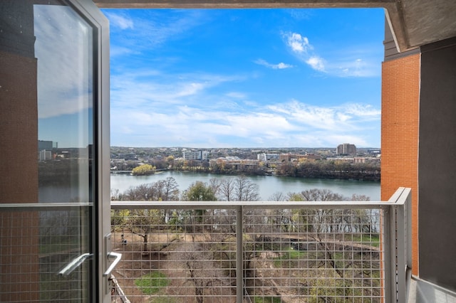 balcony with a water view