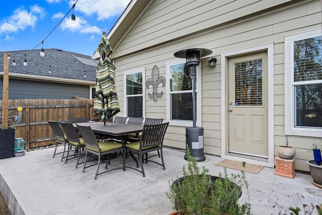 view of patio / terrace with fence and outdoor dining area