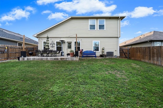 back of house featuring a patio and central AC unit