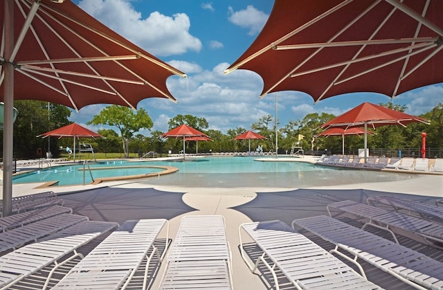 view of pool with a patio