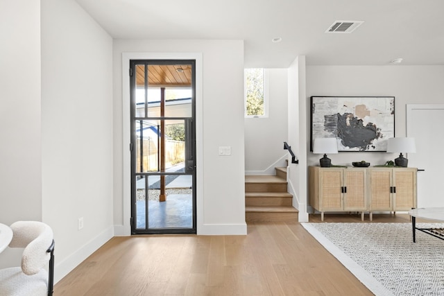 entryway featuring light hardwood / wood-style floors