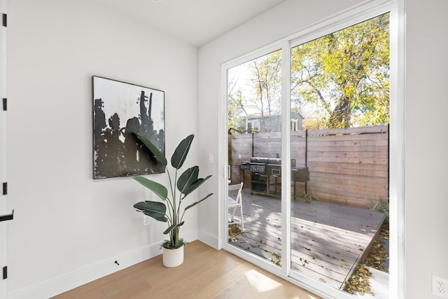 entryway featuring light hardwood / wood-style flooring