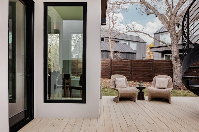 wooden terrace with fence