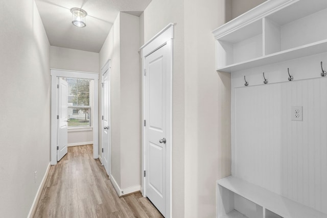 mudroom featuring light wood-type flooring