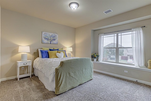 bedroom with carpet