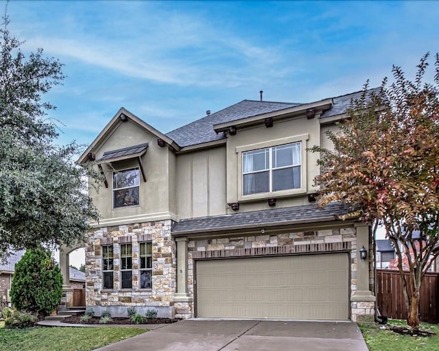 view of front of house with a garage