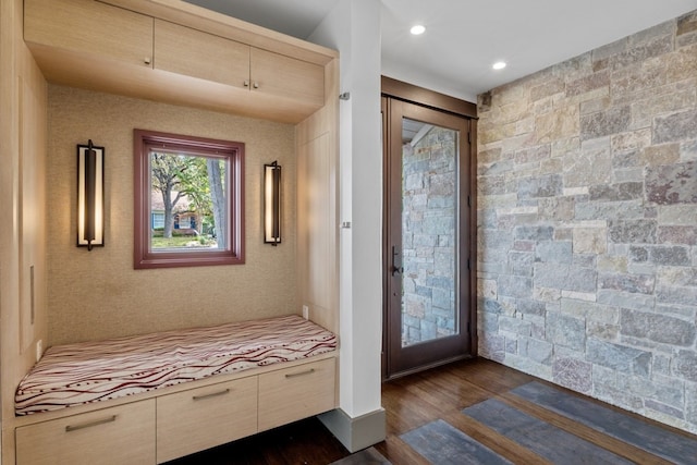 entryway featuring dark hardwood / wood-style flooring