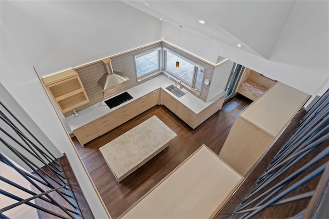 unfurnished living room featuring dark hardwood / wood-style floors