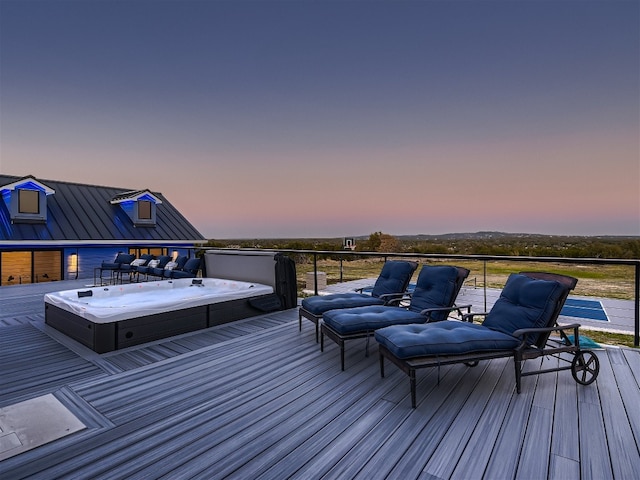 view of deck at dusk