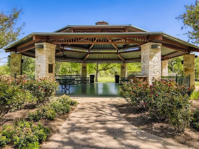 view of community featuring a gazebo