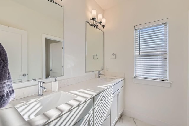 5315 La Crosse Ave Unit 24, Austin, TX 78739 - bathroom featuring marble finish floors and double vanity