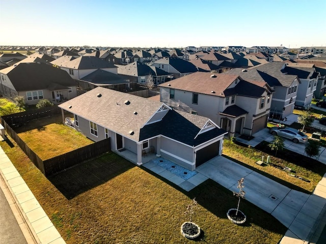 aerial view with a residential view