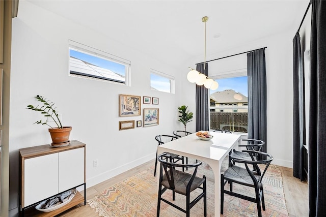 dining area featuring light hardwood / wood-style floors