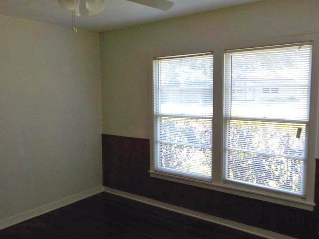 spare room featuring ceiling fan