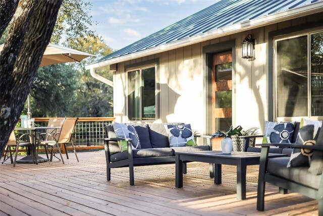 deck with an outdoor living space