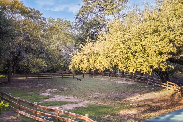 view of yard with a rural view