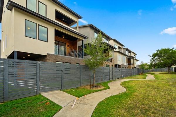 exterior space with a lawn