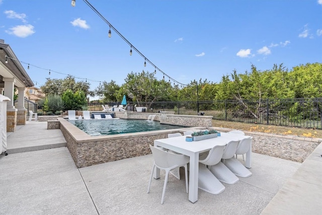 11600 Shoreview Overlook, Austin, TX 78732 - view of swimming pool with a patio, outdoor dining area, and a fenced backyard
