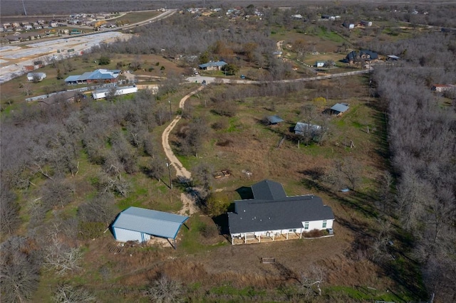 drone / aerial view featuring a rural view